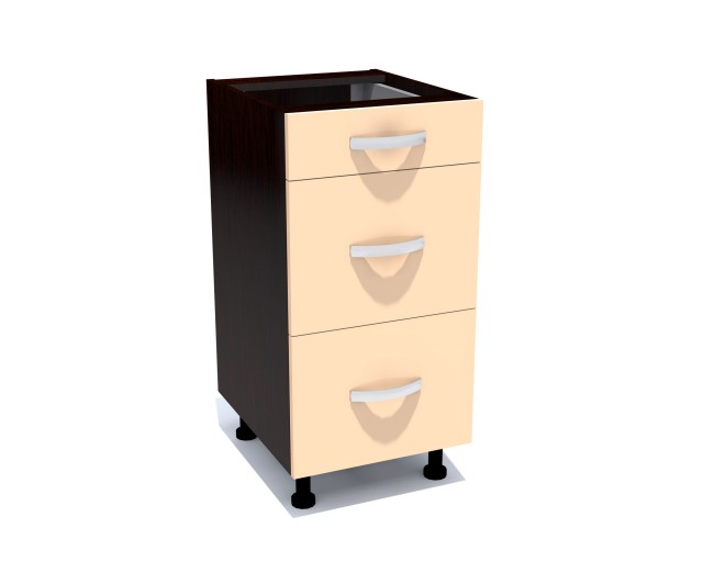 Corp inferior 40 cu 3 sertare metalice greutate Zebra cappuccino